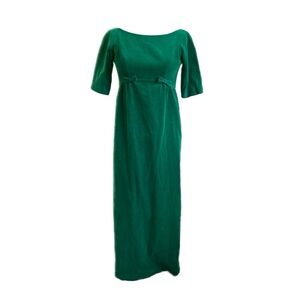 Vintage Emerald Green Velvet Floor Length Dress